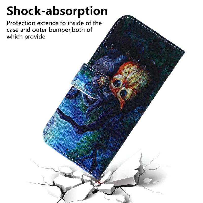 Flip Cover Læder Honor 9X Pro Ugelmaleri Original