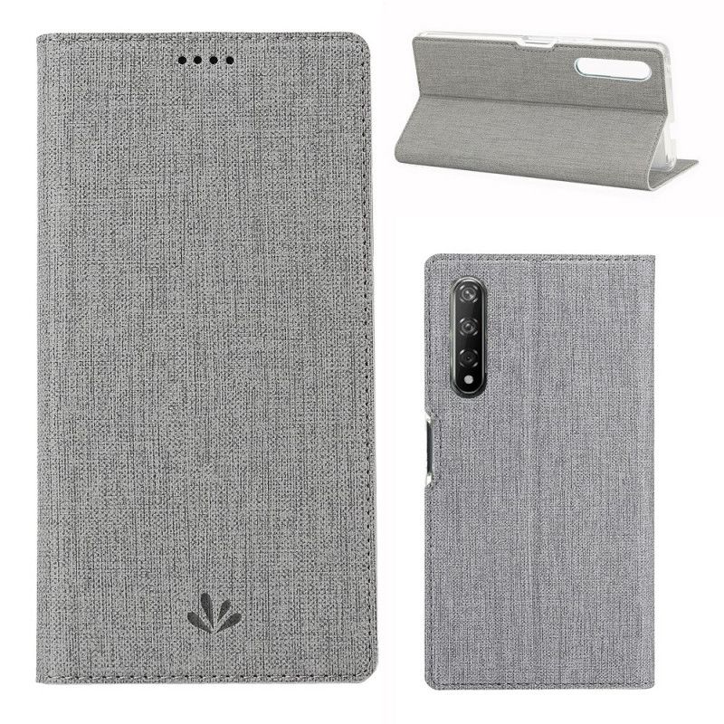 Læder Cover Honor 9X Pro Sort Struktureret Original