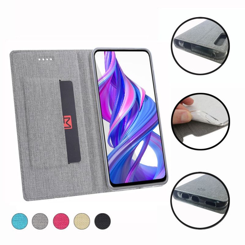 Læder Cover Honor 9X Pro Sort Struktureret Original