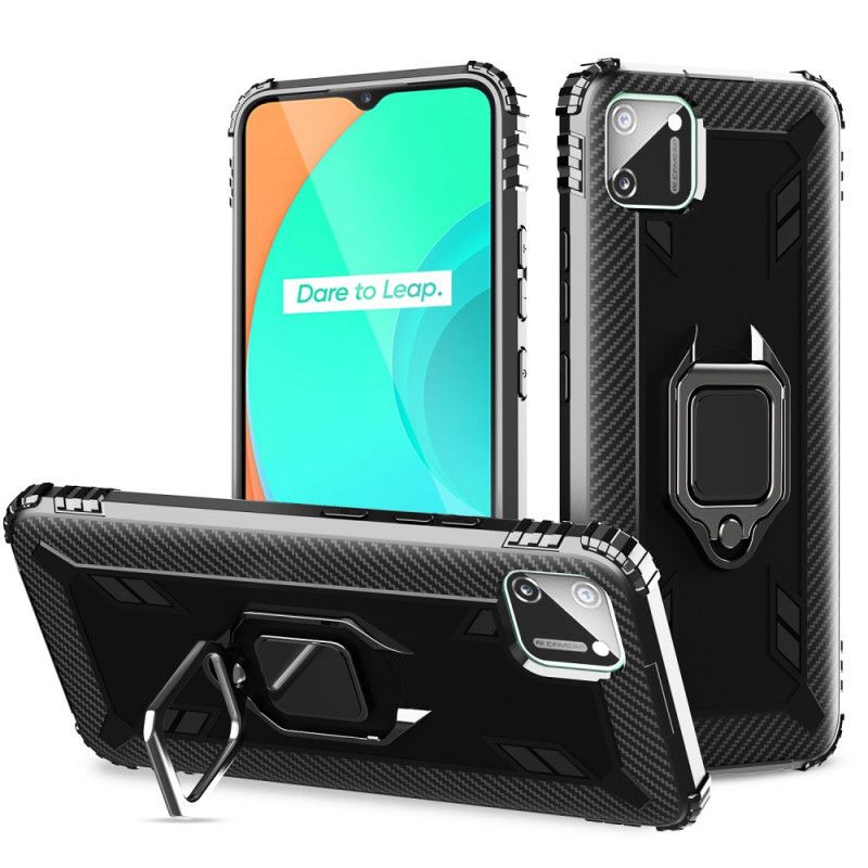 Cover Realme C11 Sort Ring Og Kulfiber Original