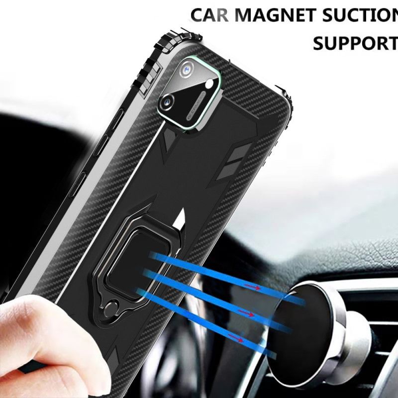 Cover Realme C11 Sort Ring Og Kulfiber Original