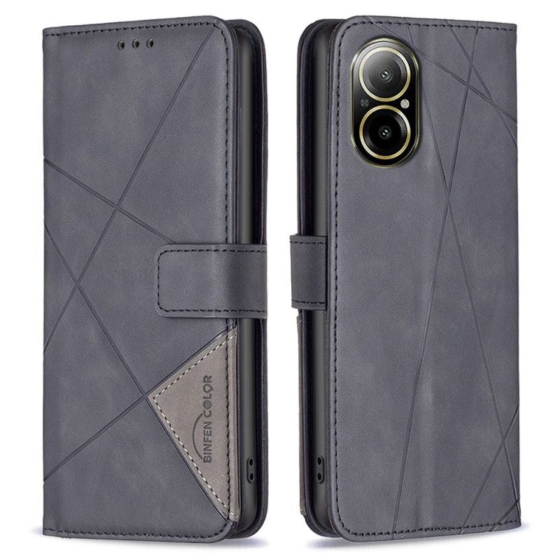 Flip Cover Til Realme C67 Geometrisk Mønster Binfen Color