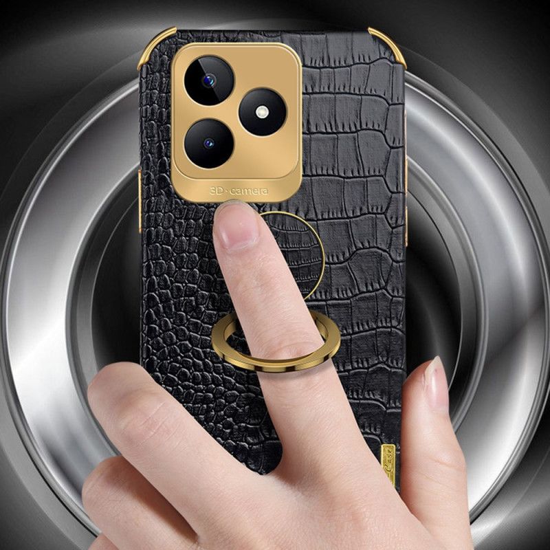 Cover Realme C53 Ringholder Med Krokodilletekstur