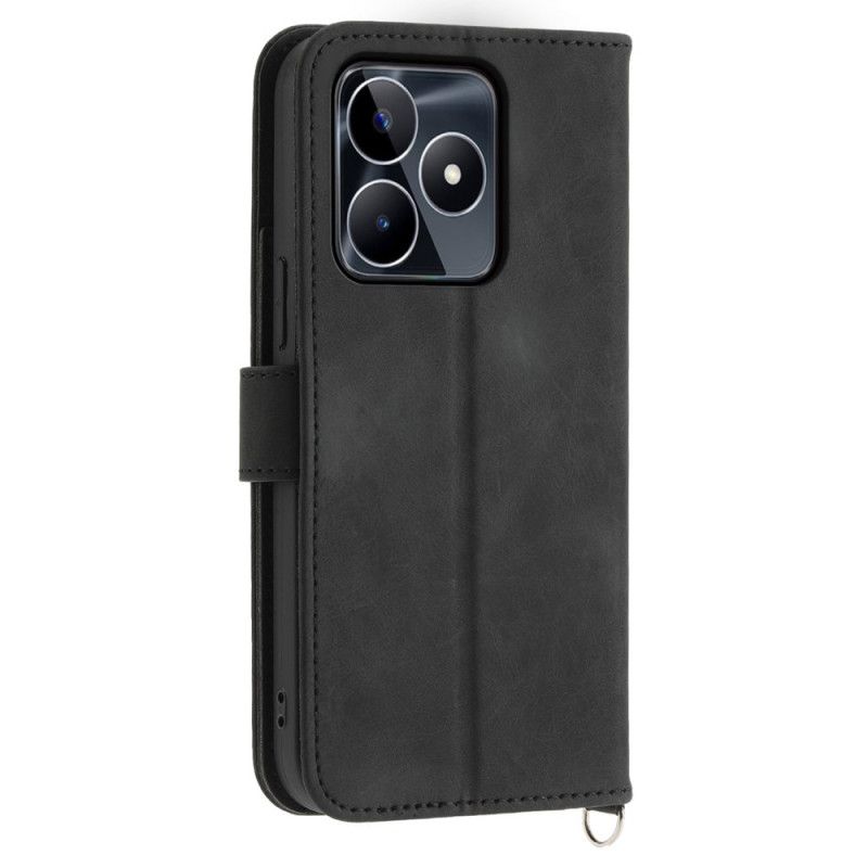 Flip Cover Realme C53 Blomstermønster Med Rem Og Skulderrem