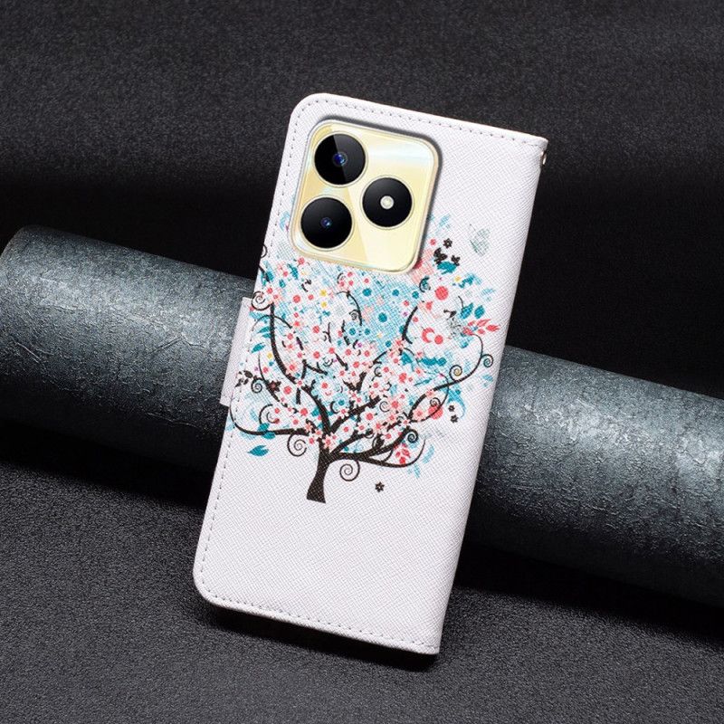 Flip Cover Til Realme C53 Blomstrende Træ