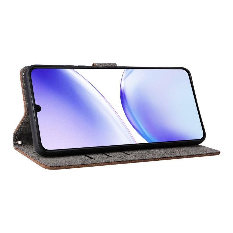 Flip Cover Til Realme C53 Rfid-beskyttelse Med Snor