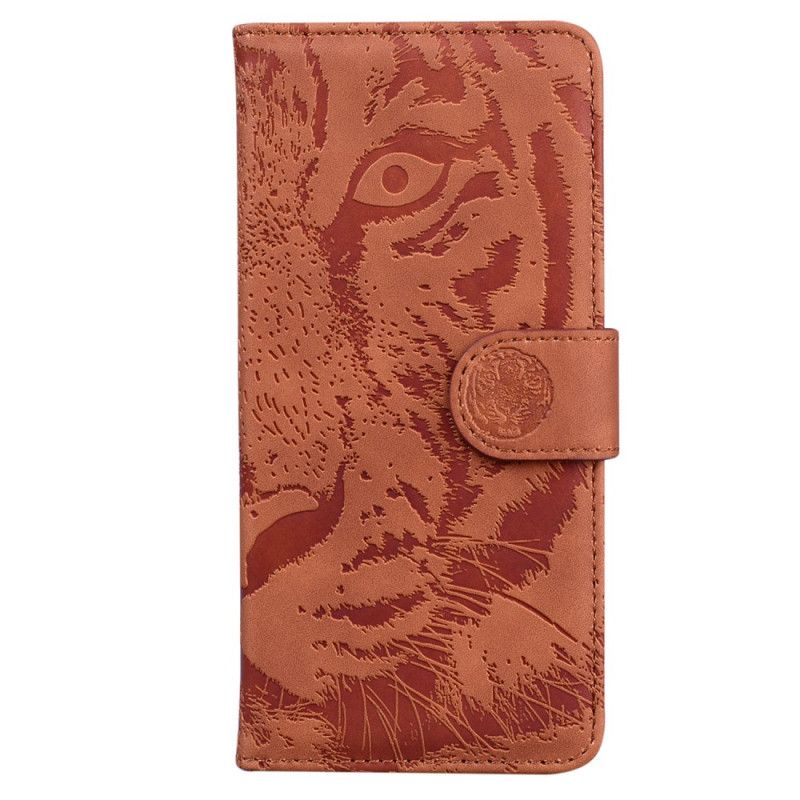 Læder Cover Realme C53 Telefon Etui Tigerprint