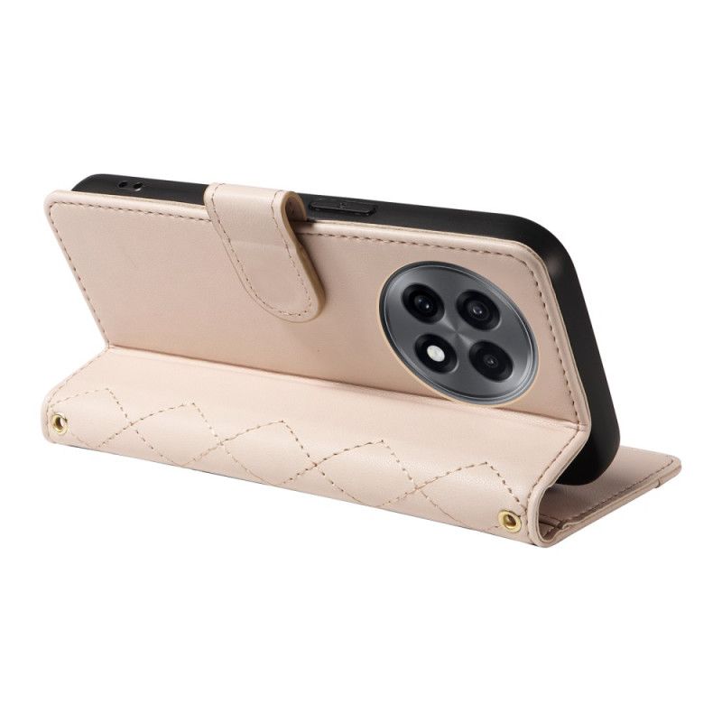 Flip Cover Oneplus 13r Quiltet Med Rem Og Skulderrem