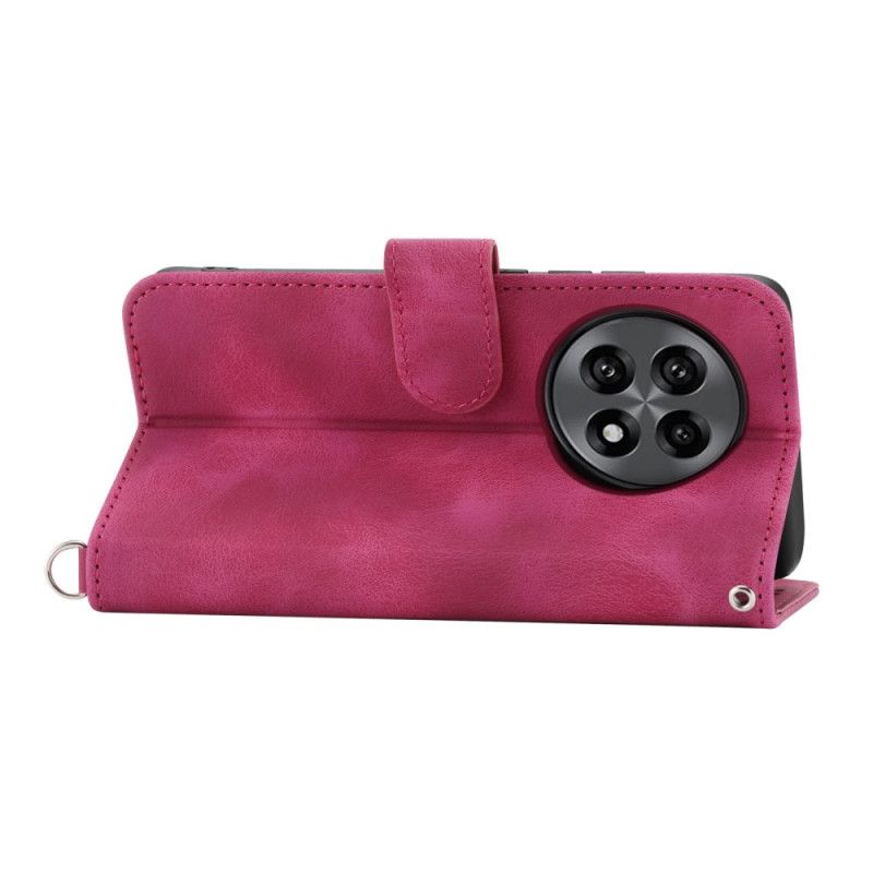 Flip Cover Oneplus 13r Ruskindsblondereffekt Med Rem Og Skulderrem