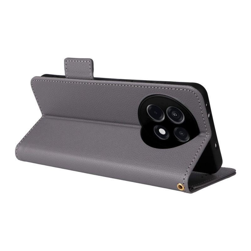 Flip Cover Til Oneplus 13r Litchi Tekstur Med Rem