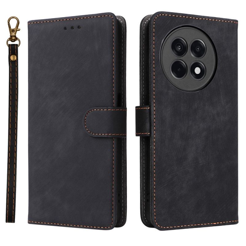 Flip Cover Til Oneplus 13r Rfid Blokerende Lædereffekt Med Rem