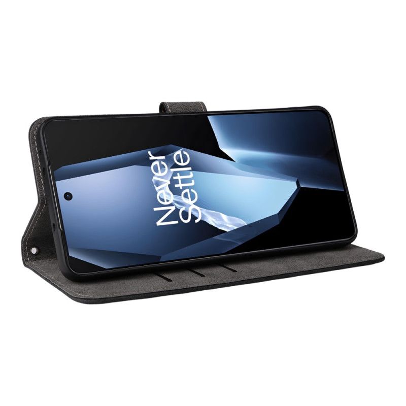 Flip Cover Til Oneplus 13r Rfid Blokerende Lædereffekt Med Rem