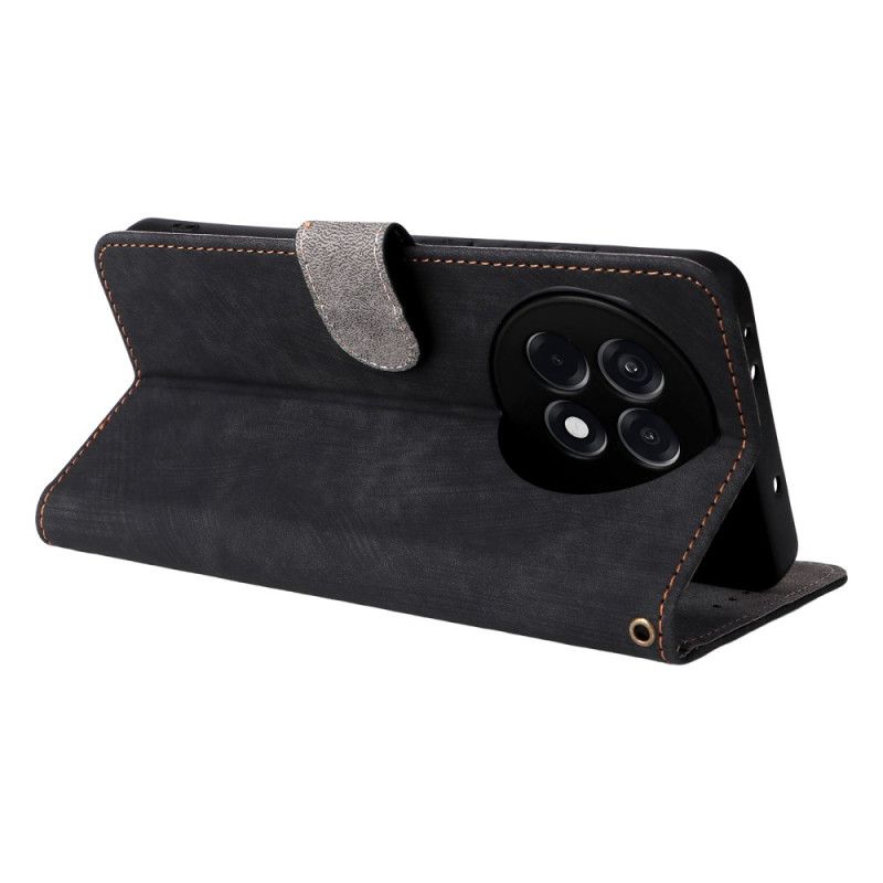 Flip Cover Til Oneplus 13r Rfid Blokerende Lædereffekt Med Rem