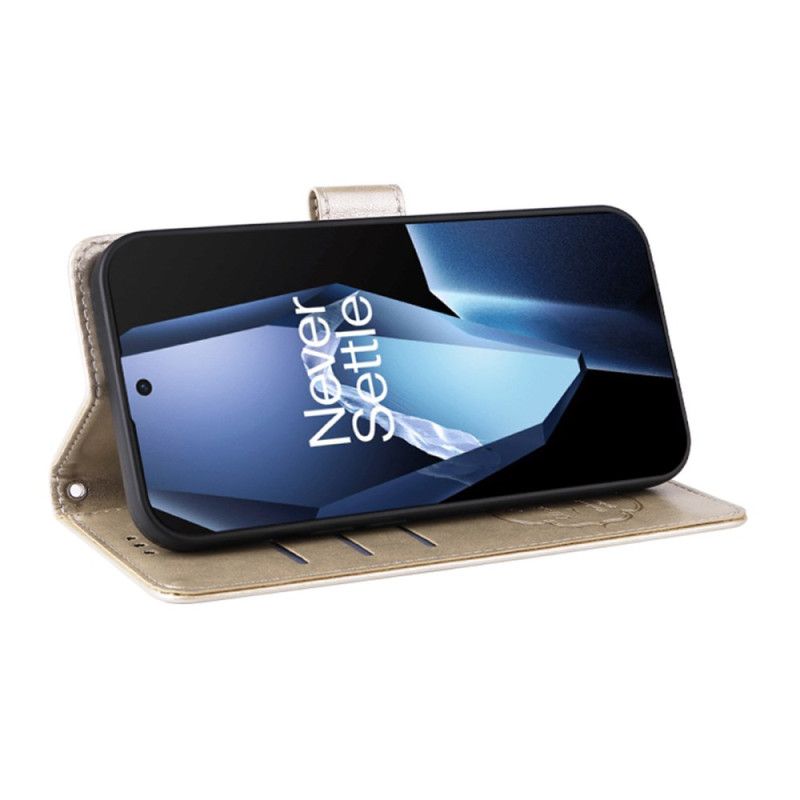 Læder Cover Oneplus 13r Telefon Etui Blomsterprint