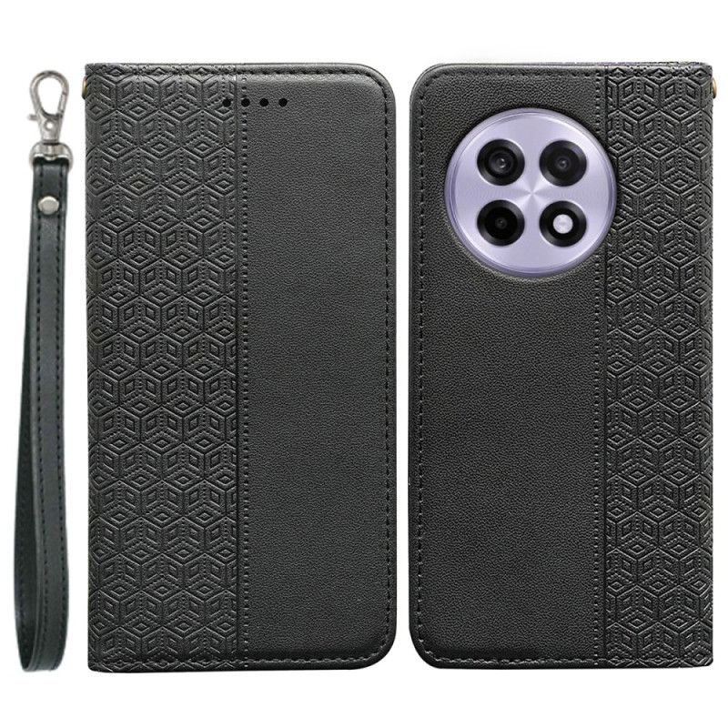 Læder Cover Oneplus 13r Telefon Etui Ternet Mønsterrem