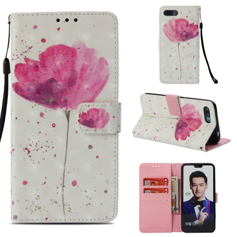 Flip Cover Honor 10 Mobilcover Akvarelvalmue