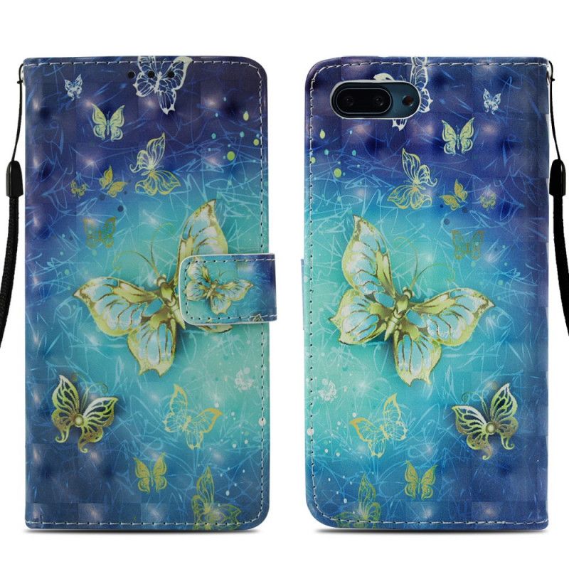 Flip Cover Honor 10 Mobilcover Gyldne Sommerfugle