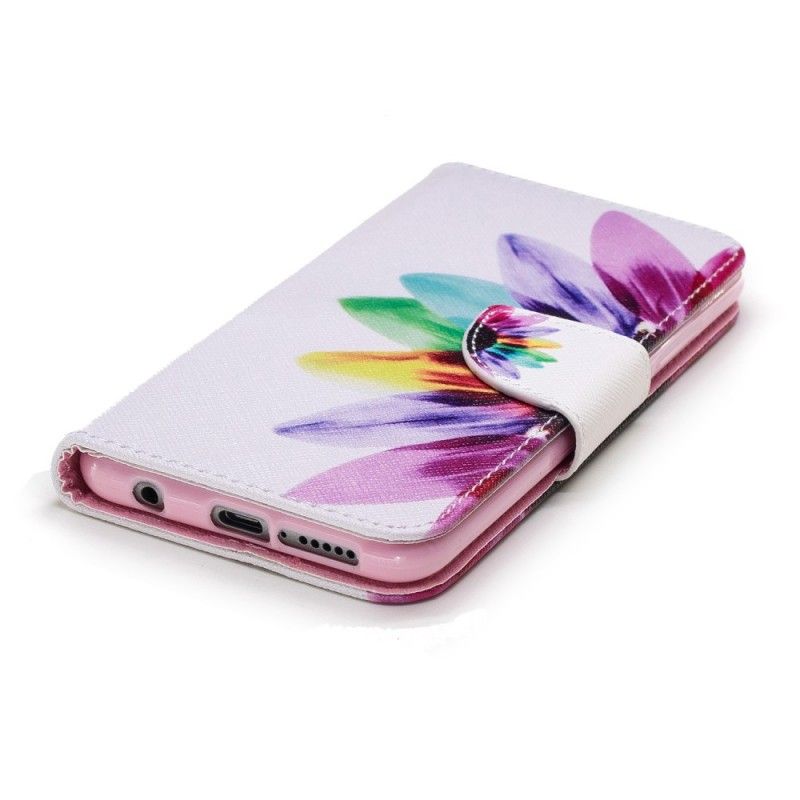 Flip Cover Læder for Honor 10 Akvarelblomst