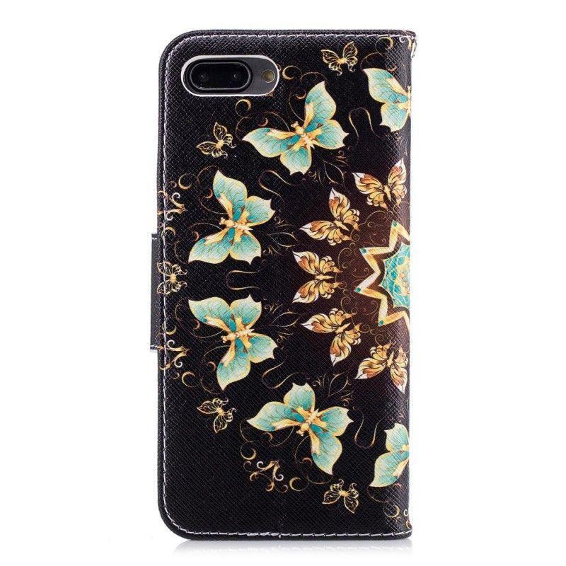 Flip Cover Læder for Honor 10 Sommerfuglemandala