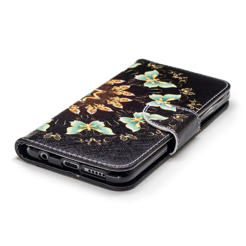 Flip Cover Læder for Honor 10 Sommerfuglemandala