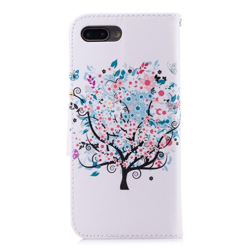 Flip Cover Læder Honor 10 Blomstret Træ