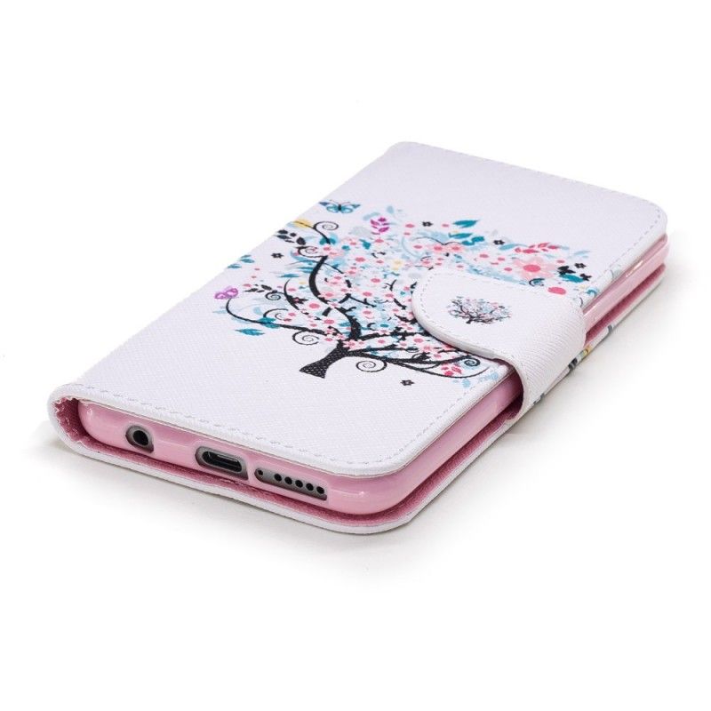Flip Cover Læder Honor 10 Blomstret Træ