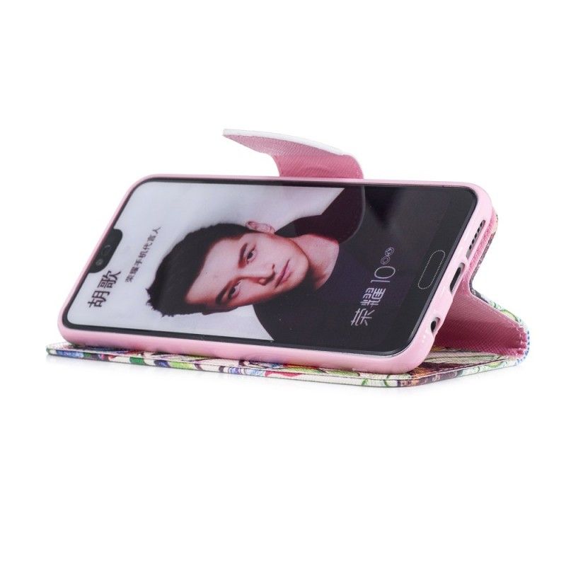 Flip Cover Læder Honor 10 Farvet Træ