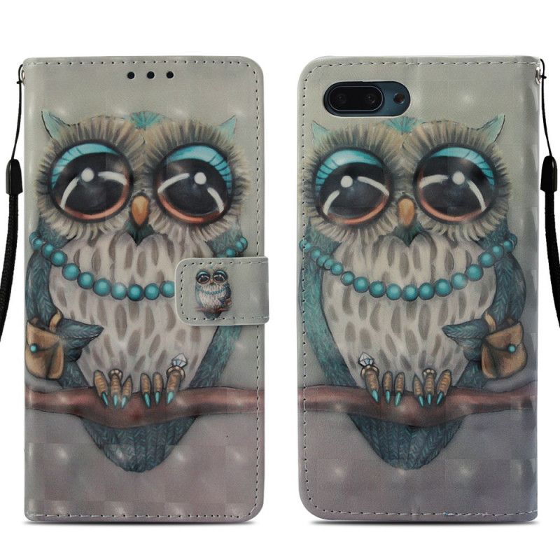 Flip Cover Læder Honor 10 Miss Ugle