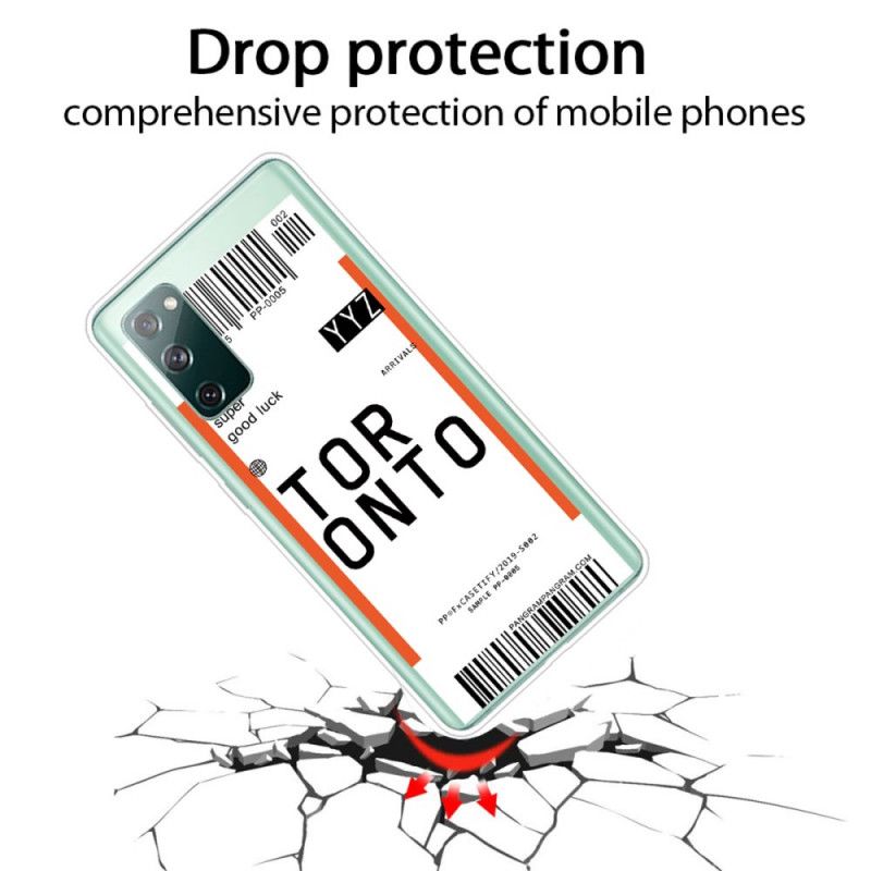 Cover for Samsung Galaxy S20 FE Boardingkort Til Toronto