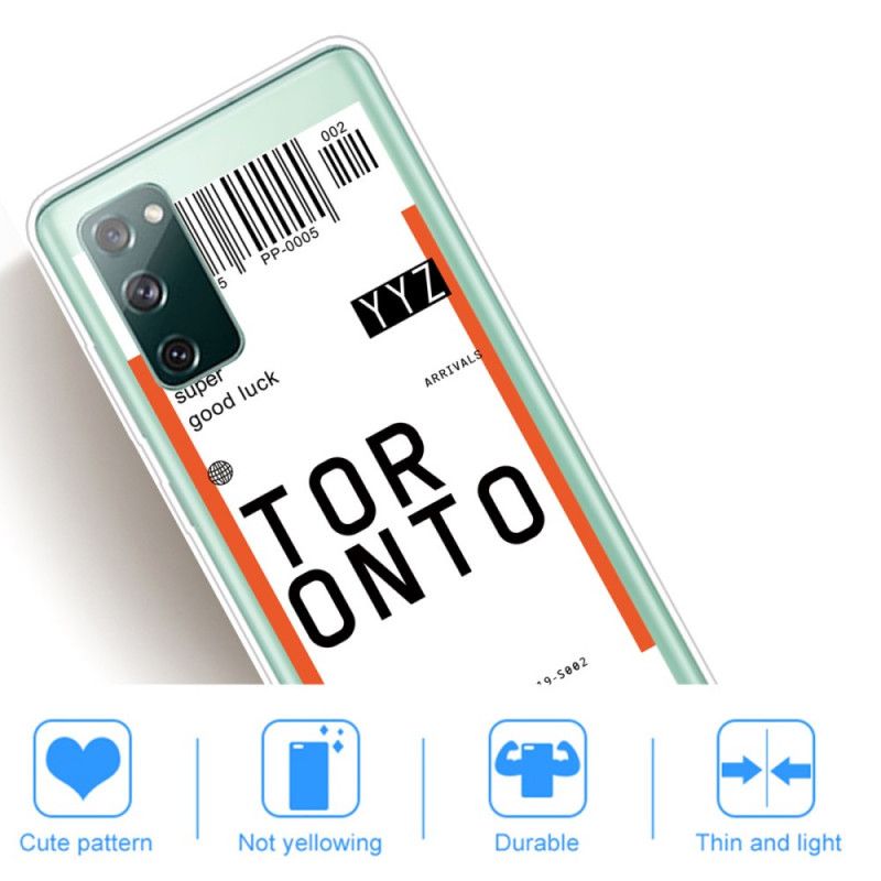 Cover for Samsung Galaxy S20 FE Boardingkort Til Toronto