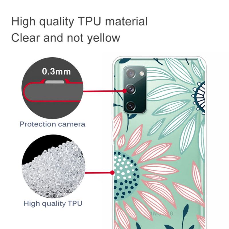 Cover Samsung Galaxy S20 FE Gennemsigtig En Blomst Original