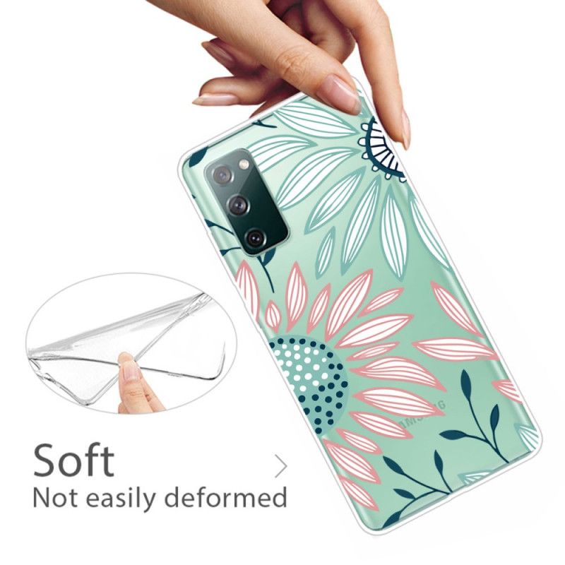 Cover Samsung Galaxy S20 FE Gennemsigtig En Blomst Original