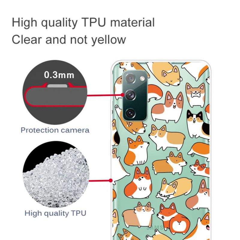 Cover Samsung Galaxy S20 FE Gennemsigtige Flere Hunde