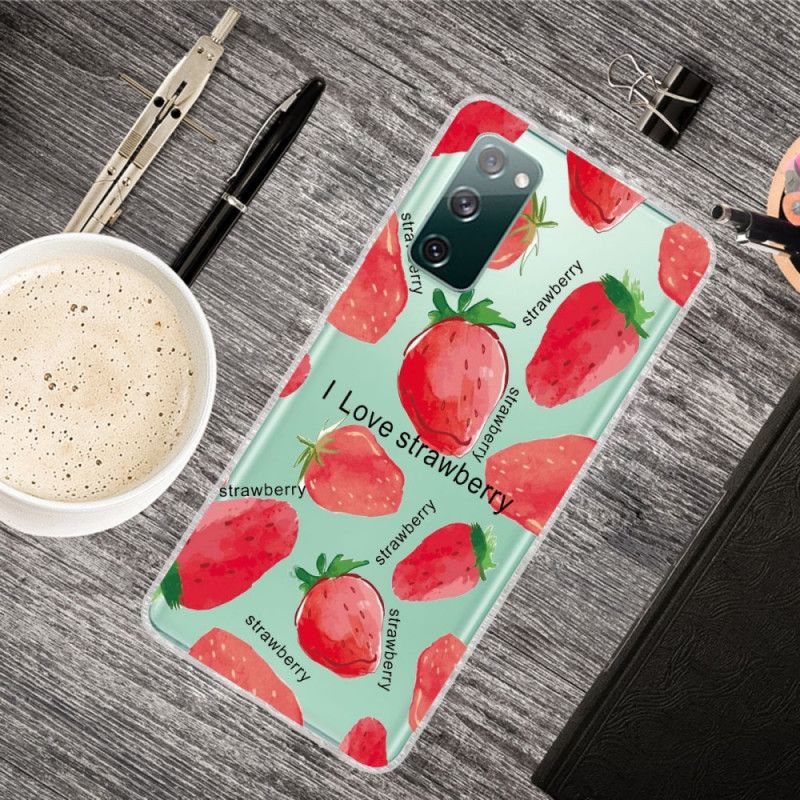 Cover Samsung Galaxy S20 FE Jordbær / Jeg Elsker Jordbær
