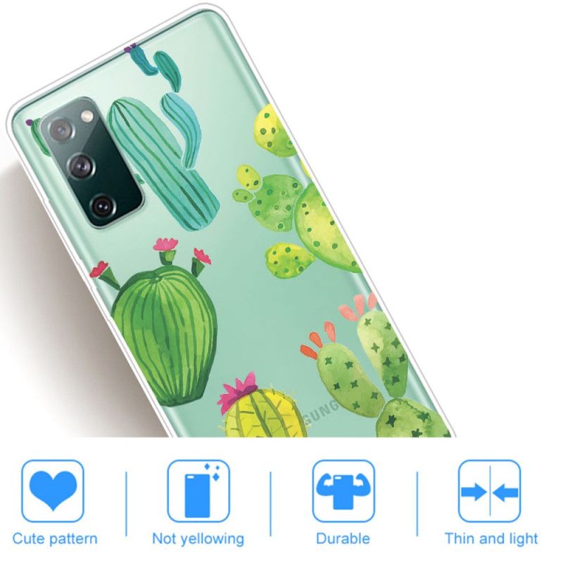 Cover Samsung Galaxy S20 FE Mobilcover Akvarellkaktus
