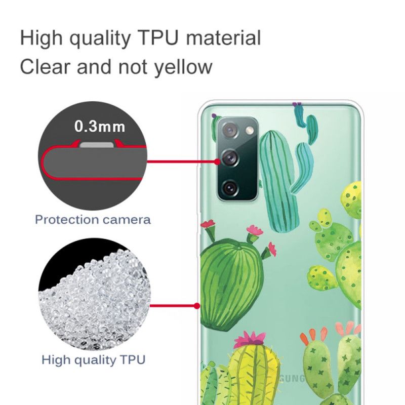 Cover Samsung Galaxy S20 FE Mobilcover Akvarellkaktus