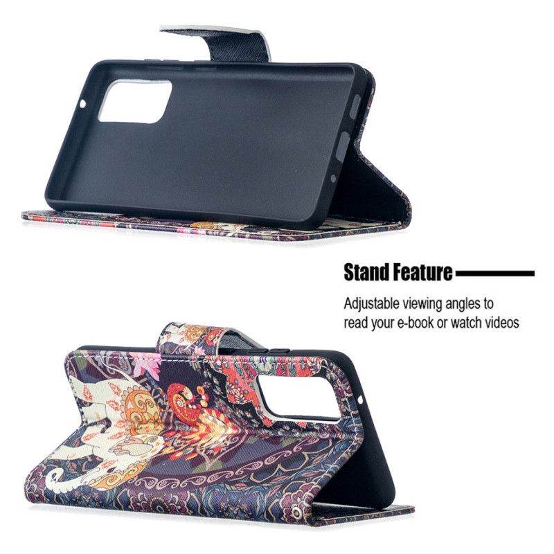 Flip Cover Læder for Samsung Galaxy S20 FE Etnisk Elefantmandala