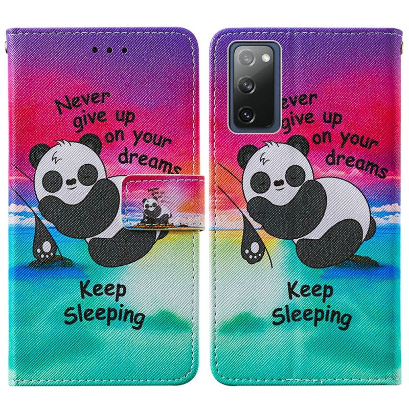 Flip Cover Læder Samsung Galaxy S20 FE Fortsæt Med At Sove