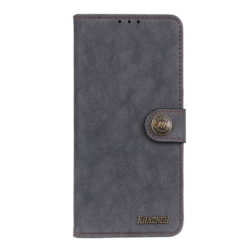 Flip Cover Læder Samsung Galaxy S20 FE Sort Retro Khazneh Split Imiteret Læder Beskyttelse