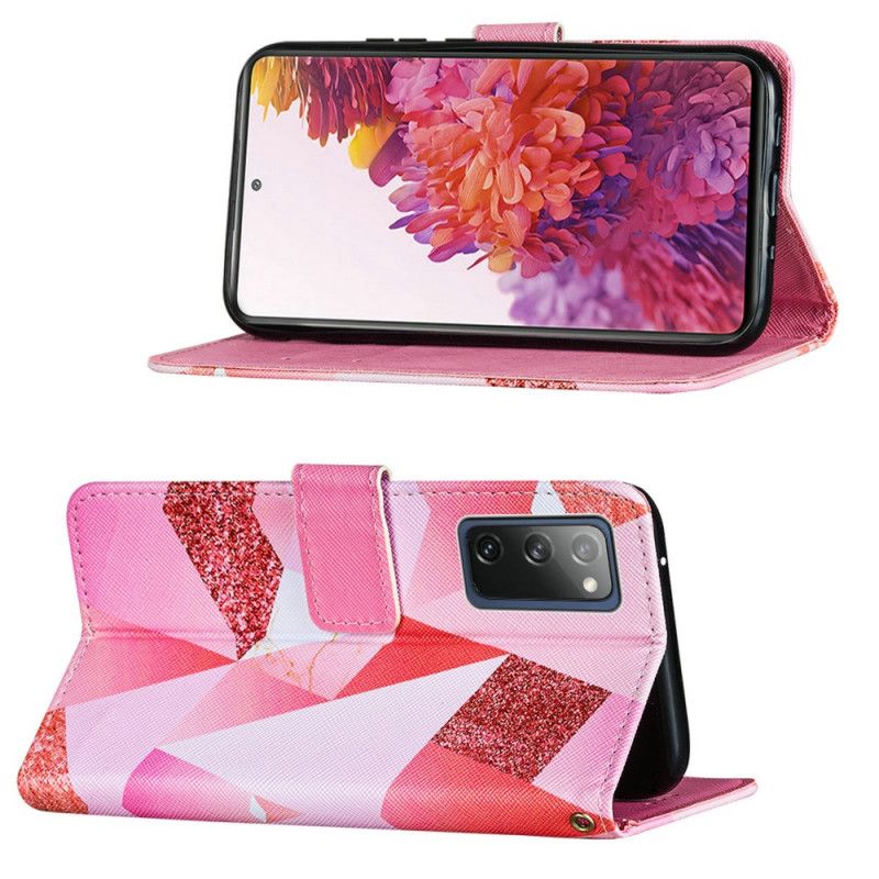 Flip Cover Samsung Galaxy S20 FE Mobilcover Lyserød Grafik