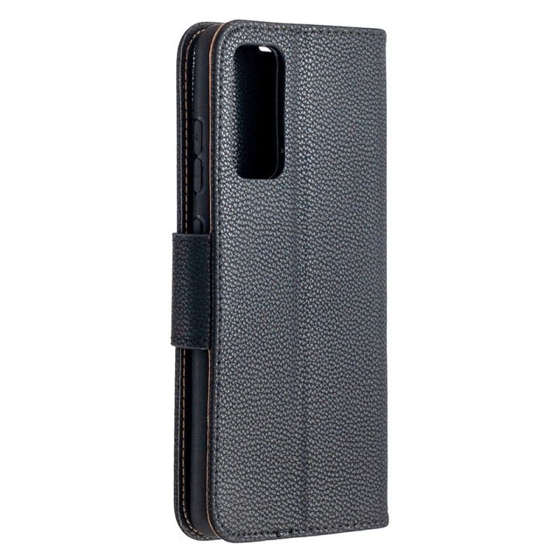 Flip Cover Samsung Galaxy S20 FE Sort Lychee Skrå Flap