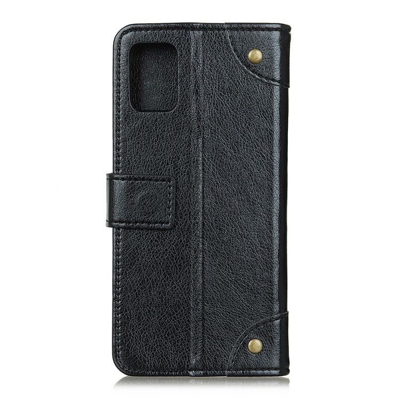 Læder Cover Samsung Galaxy S20 FE Sort Nappalæder Stil