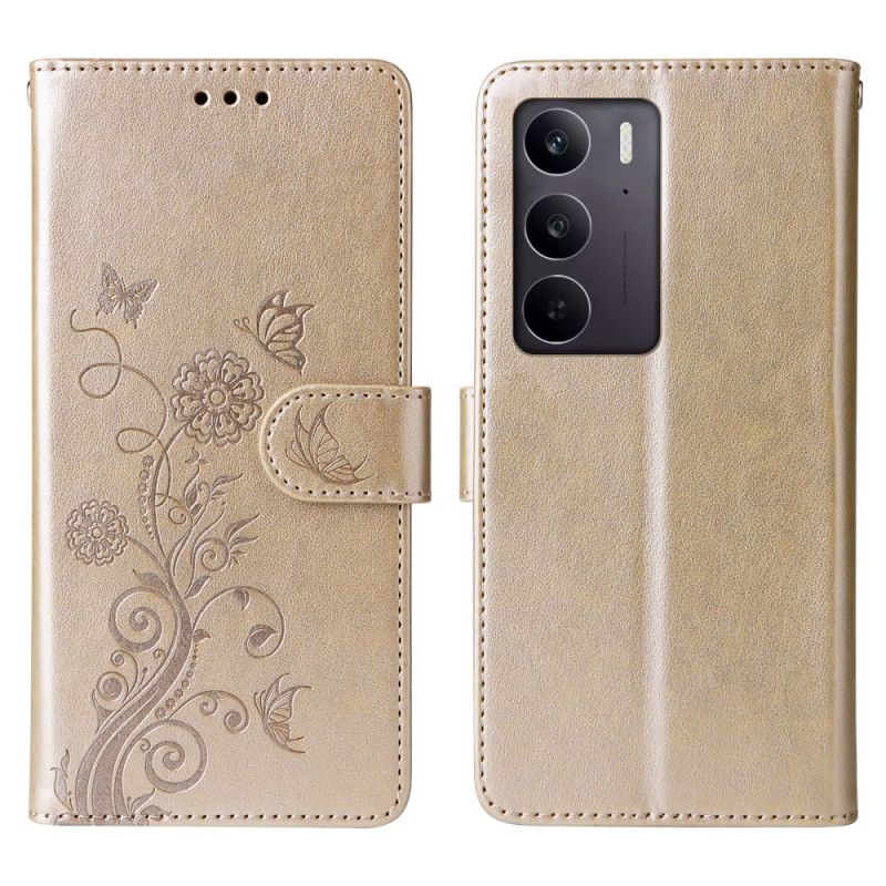 Flip Cover Realme C71 Sommerfugle Og Blomster