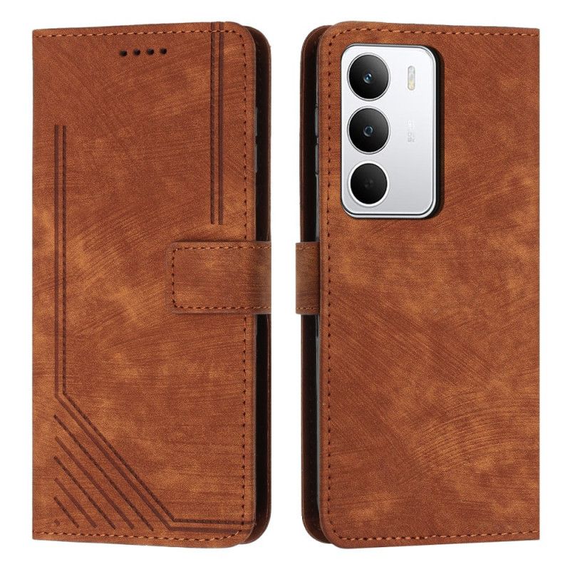 Læder Cover Realme C71 Telefon Etui Linjer