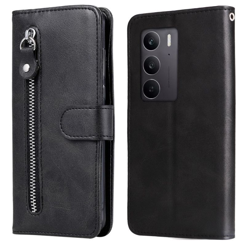 Læder Cover Realme C71 Telefon Etui Lynlåsetui