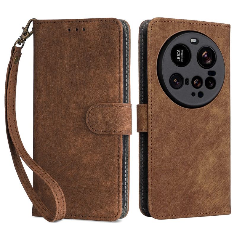 Flip Cover Til Xiaomi 15 Ultra Rfid-blokering Med Ruskindseffekt