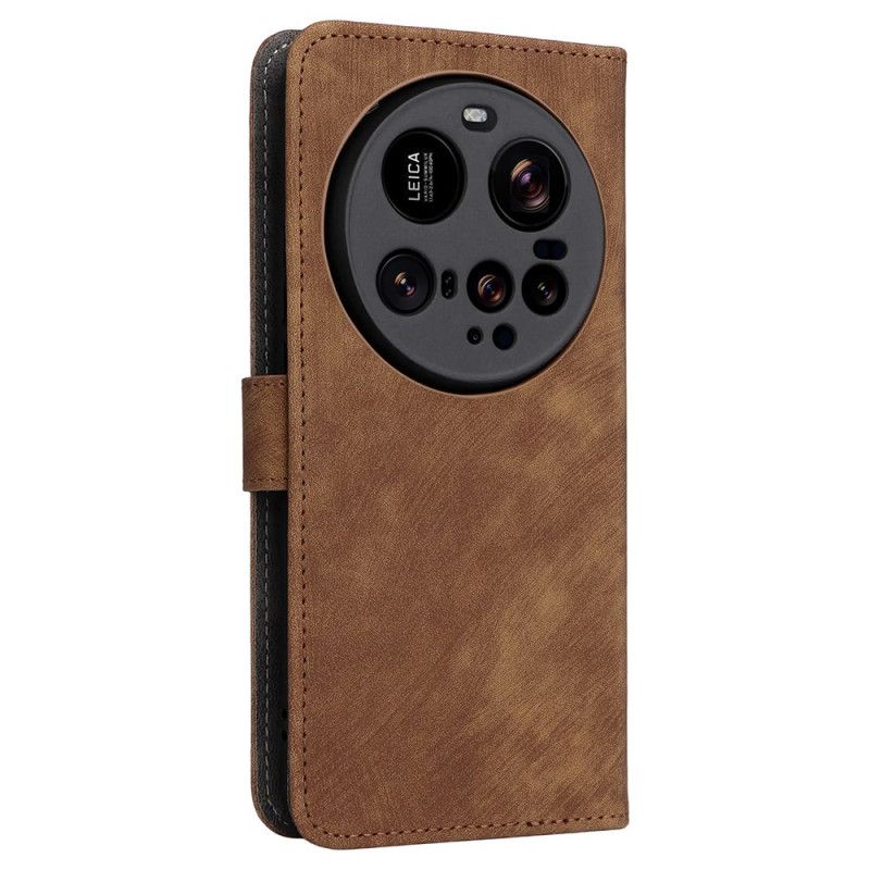 Flip Cover Til Xiaomi 15 Ultra Rfid-blokering Med Ruskindseffekt