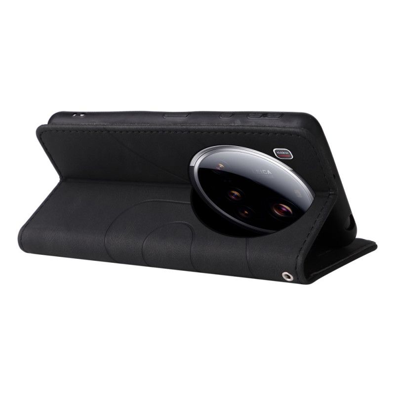 Flip Cover Xiaomi 15 Ultra Tofarvede Bølgede Linjer