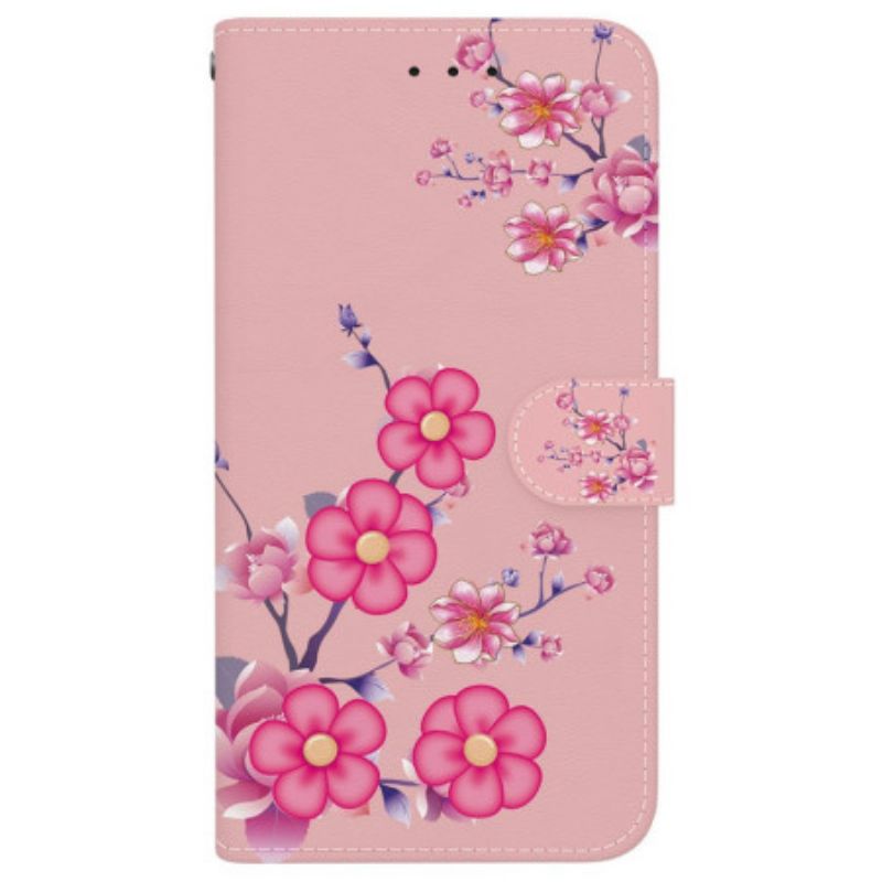 Læder Cover Xiaomi 15 Ultra Sakura-mønster