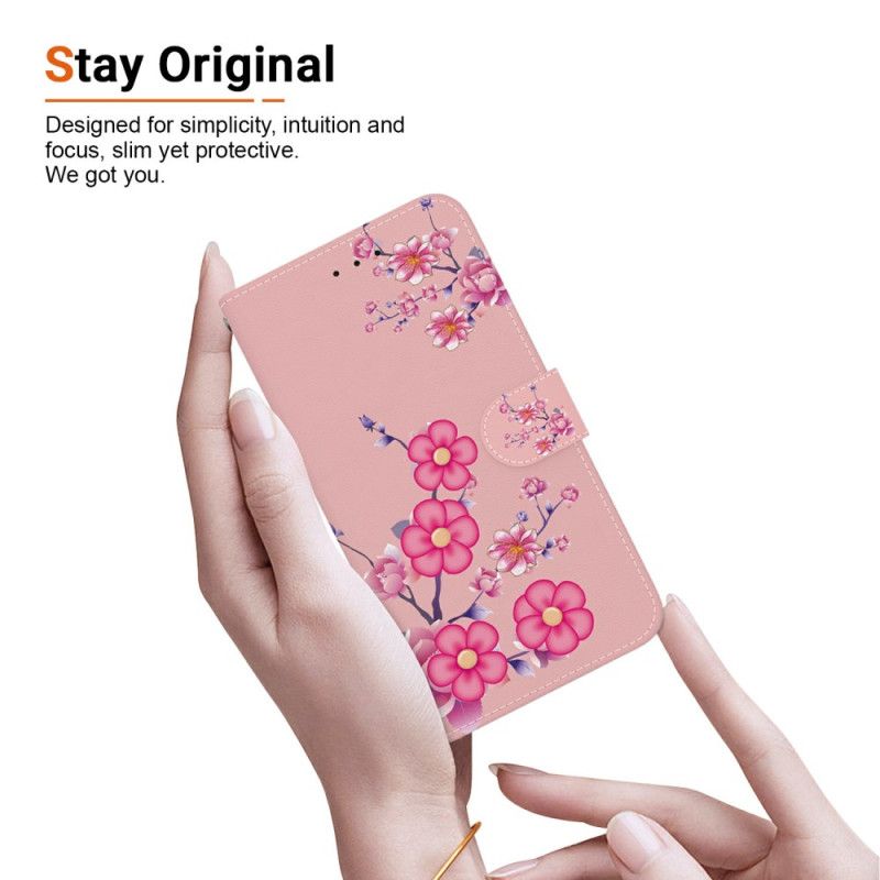 Læder Cover Xiaomi 15 Ultra Sakura-mønster